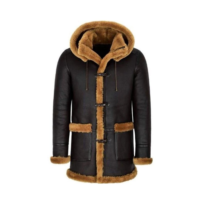 Shearling Sheepskin Coat For Women Real Lamb Fur Jacket Hooded Winter Warm Outwear